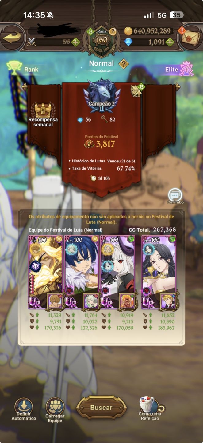 Conta Endgame 7Ds | 17.4M Cc Conta | Odin Ur Max | +1000 Diamantes | Diversos Lr