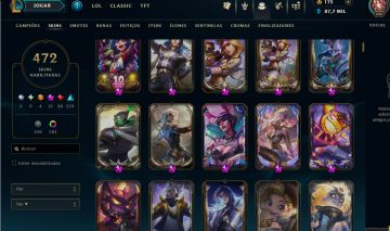 Continha , todos campeões 472 skins , D1 flex , D4 Solo duo (MR de mula )NV996