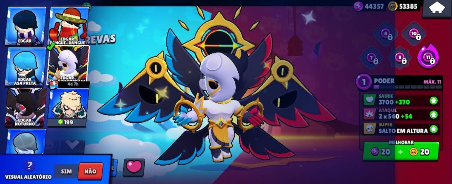 CONTA BRAWL STARS + 203 SKINS + 89K DE OURO + 186 GEMAS + BUZZ GODZILLA PRETO