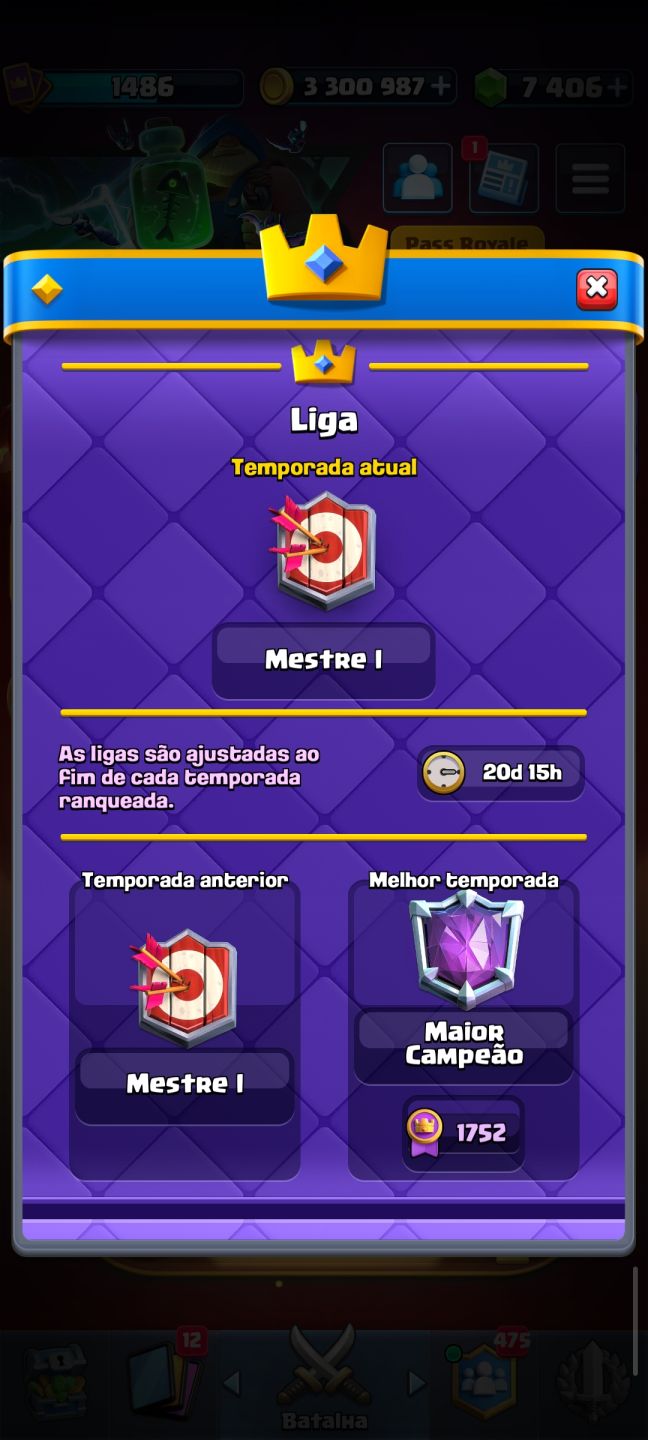 Conta Clash Royale(+9anos) +14k Troféus - 3,3 milhões em ouro - 7,4k de gemas