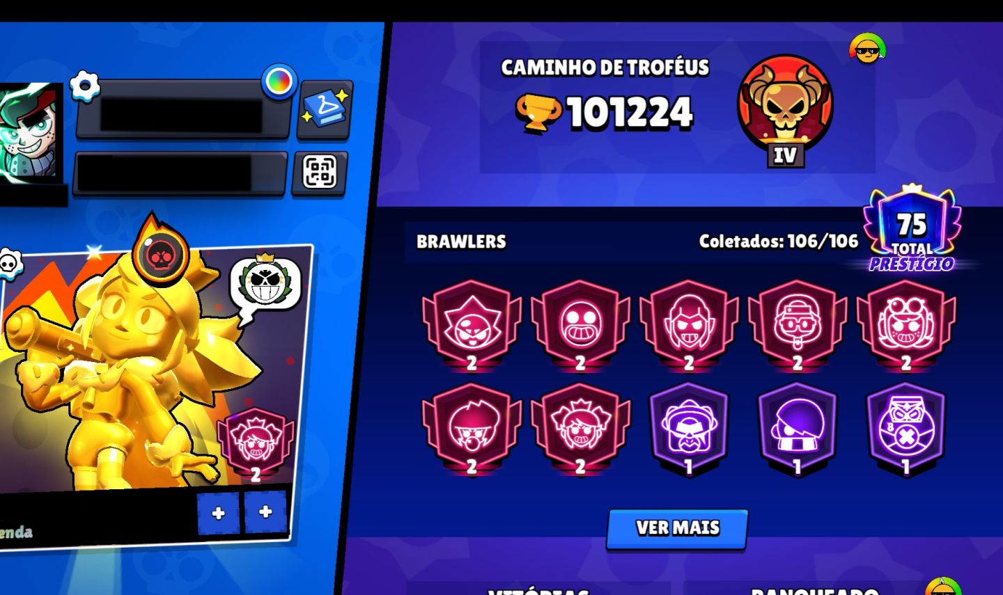 Conta de Brawl Stars - 100K Troféus - Valor Negociável