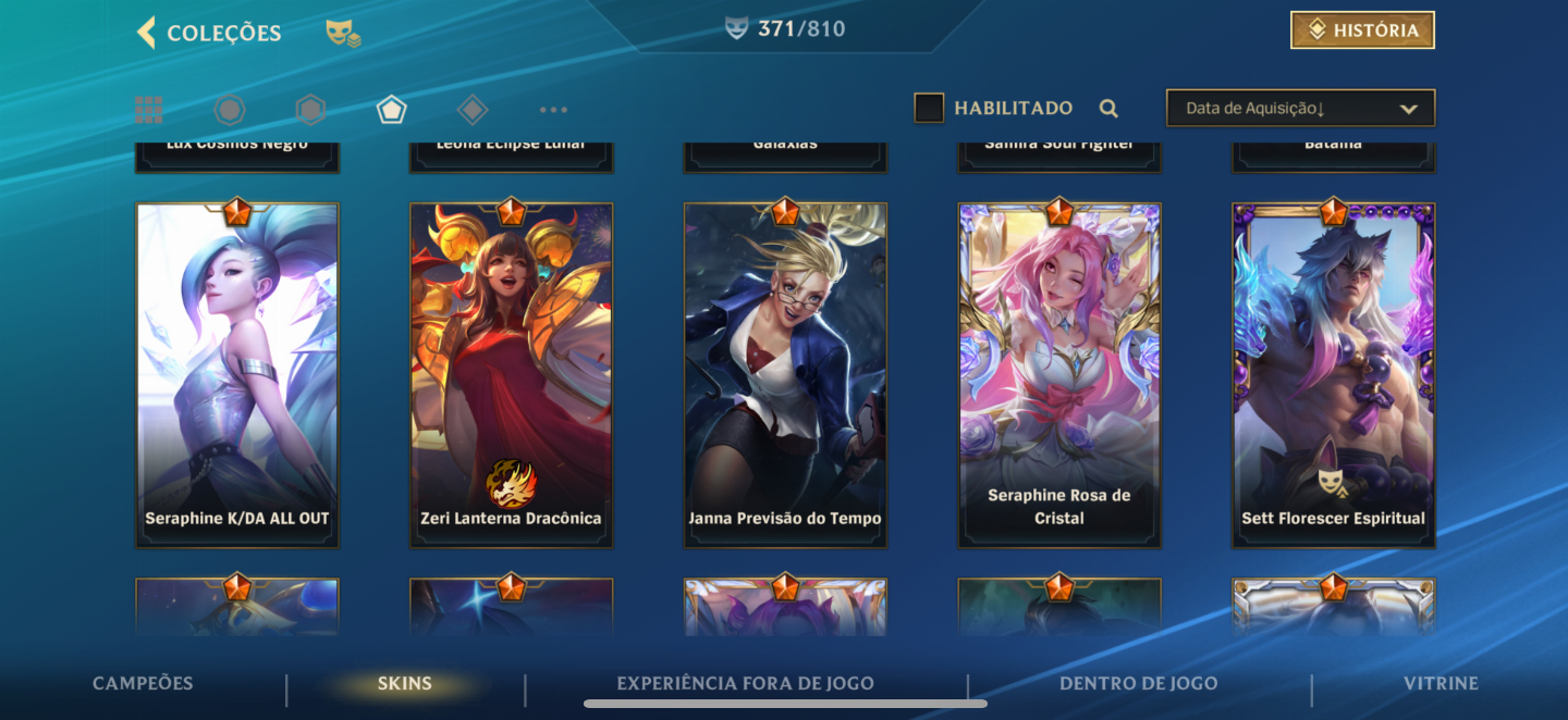 Conta wild rift 371 skins, já foi lenda e monarca