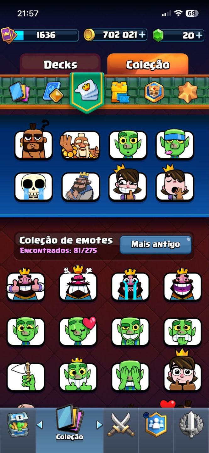 Conta Clash Royale FULL12, 16 CARTAS NÍVEL 15, 700K GOLD
