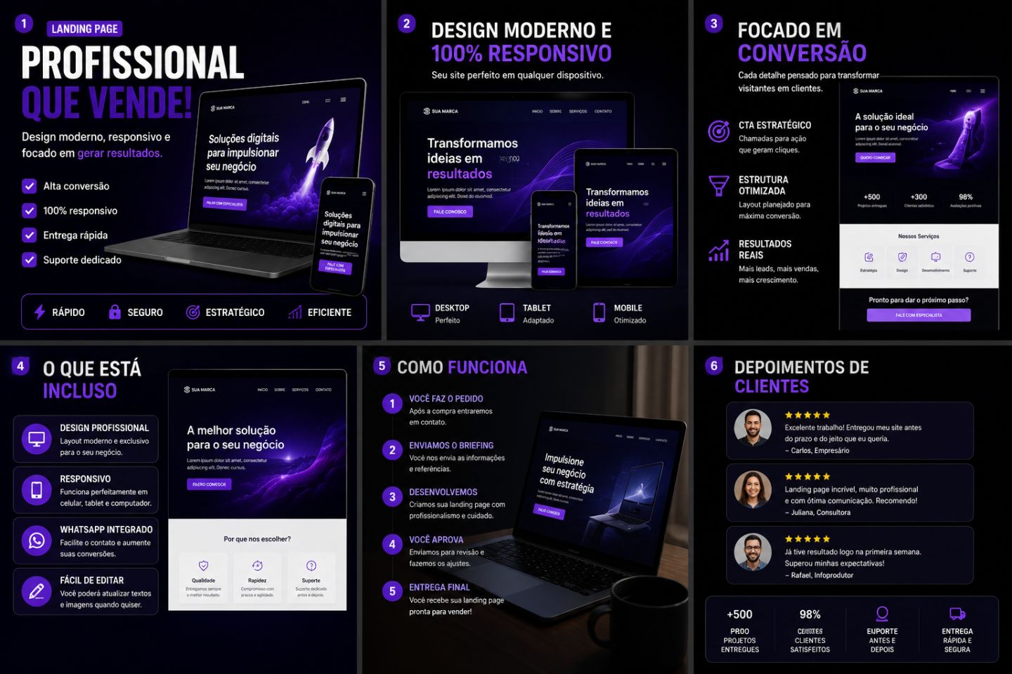 Landing Page Profissional Design Moderno Alta Conversão Entrega Rápida