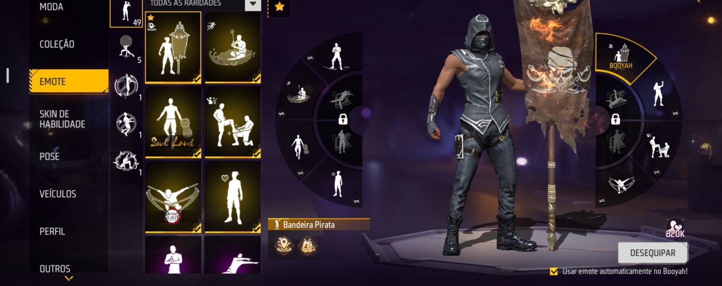 Conta Free Fire Com Várias Animações De Entrada
