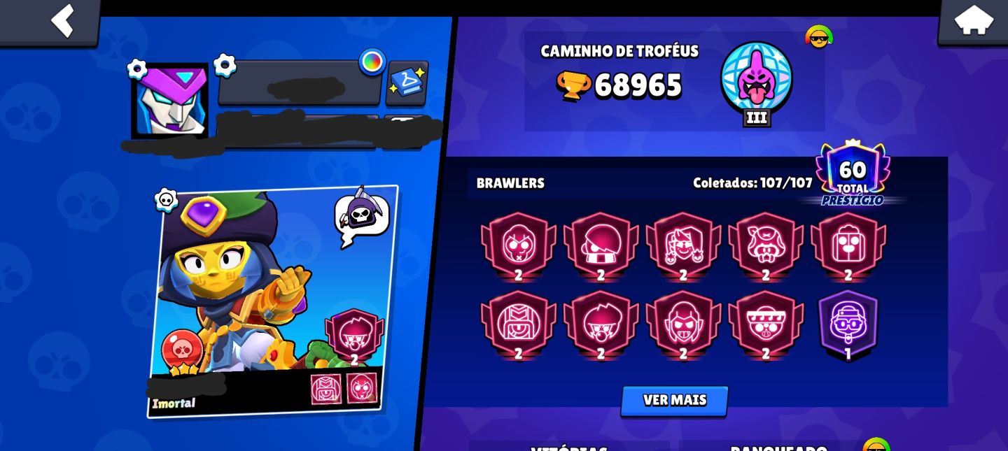 CONTA BRAWL STARS COMPLETA! 68K !VÁRIOS NÍVEL 11!! CONTA DE 2022! ! MUITAS SKINS