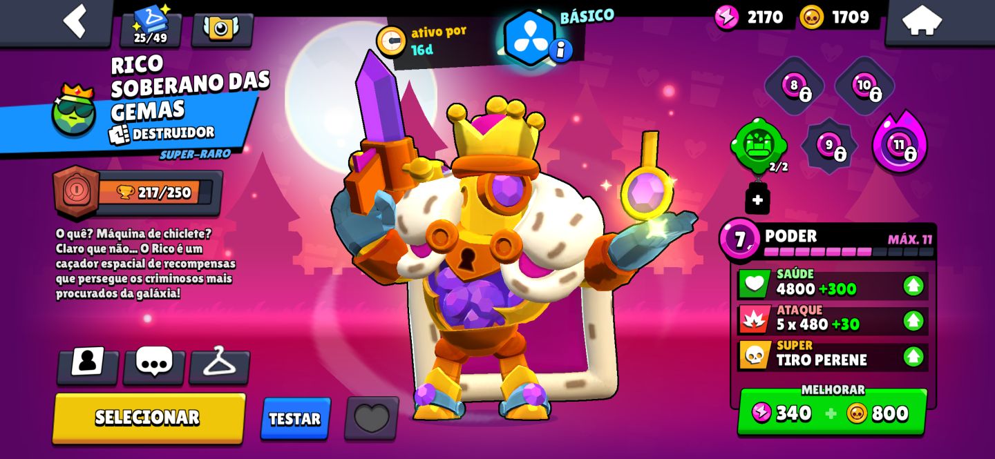 Conta de braws stars rara, com várias skins