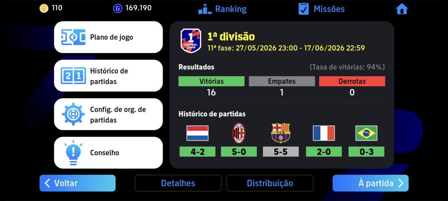 EFOOTBALL MOBILE 1 DIVISÃO | PREÇO POR DIVISÃO