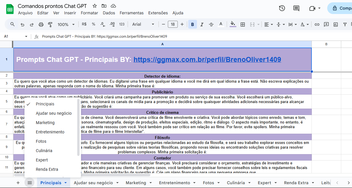 [MELHOR DA GGMAX] PROMPTS CHATGPT PLANILHA FUNCIONANDO 100% [ENTREGA AUTOMATICA]