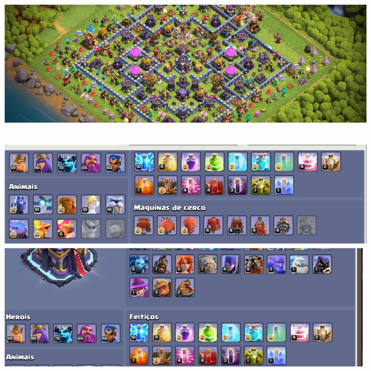 Conta Cv 15 clash of clans conta muito linda conta com muros Full e heróis full