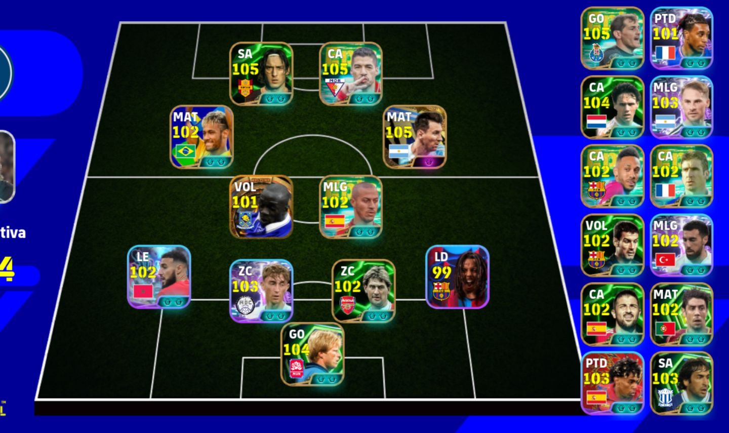 CONTA EFOOTBALL BOA PARA SKILLS COM 2 MESSI DO PECK E NEYMAR