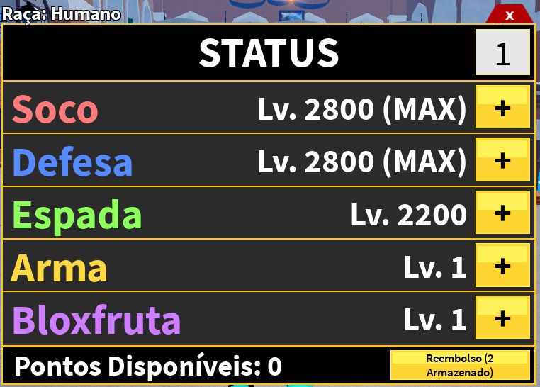 CONTA ROBLOX UPADA EM BLOX FRUIT LV 2600 COM FRUTA PERMANENTE