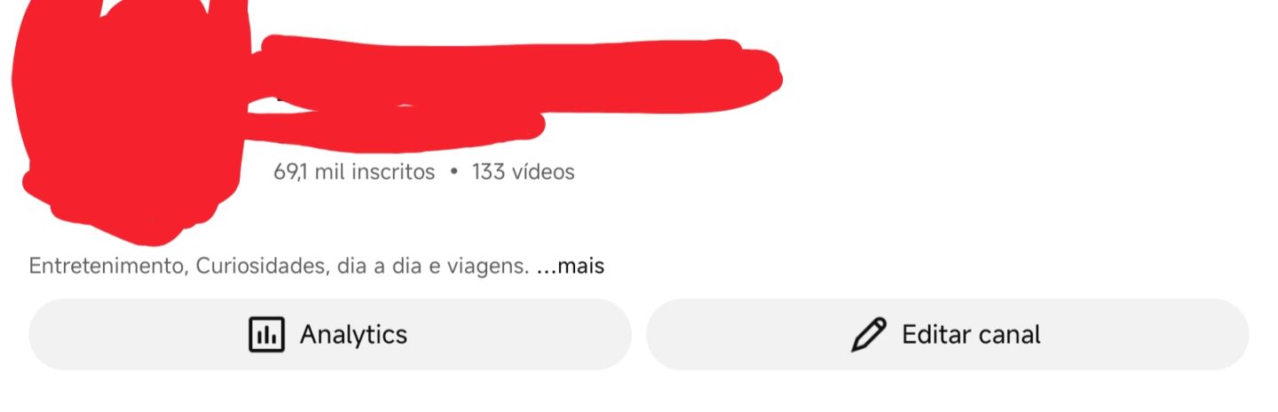 CANAL DO YOUTUBE 68K+ INSCRITOS Não monetizado