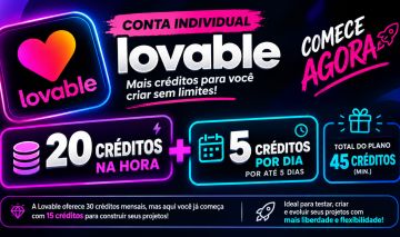 Créditos LOVABLE - Conta com 20 Créditos