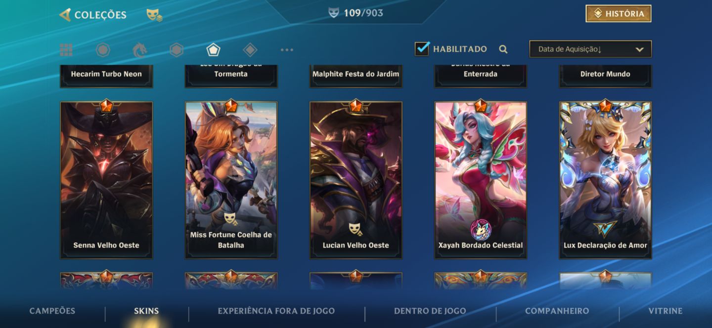 CONTA WILD RIFT EX-GM/ATUAL MESTRE MID E ADC 8 SKINS MITICAS