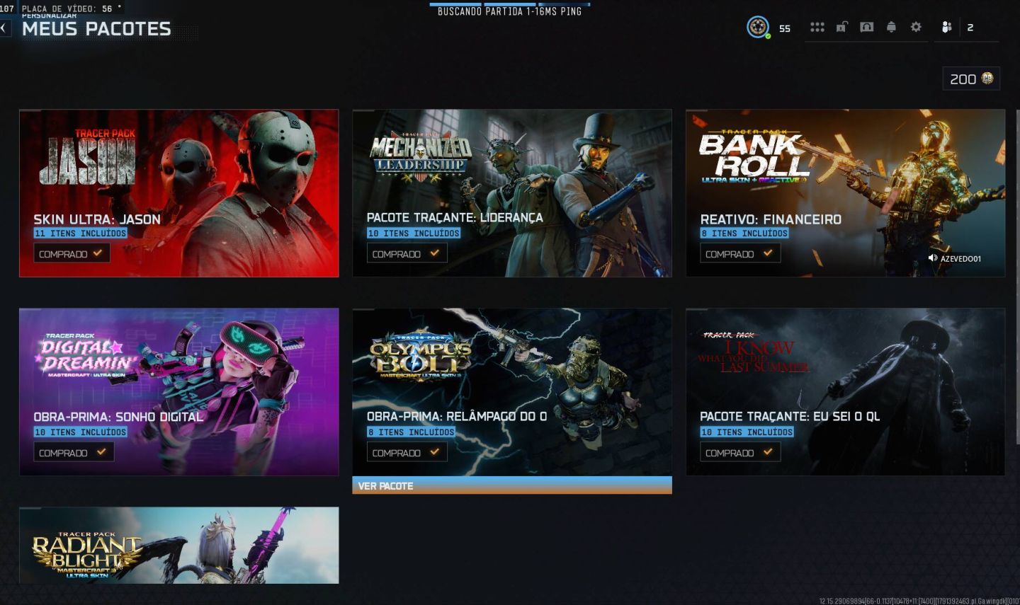 Conta do cod warzone com coisas raras e pacote raros