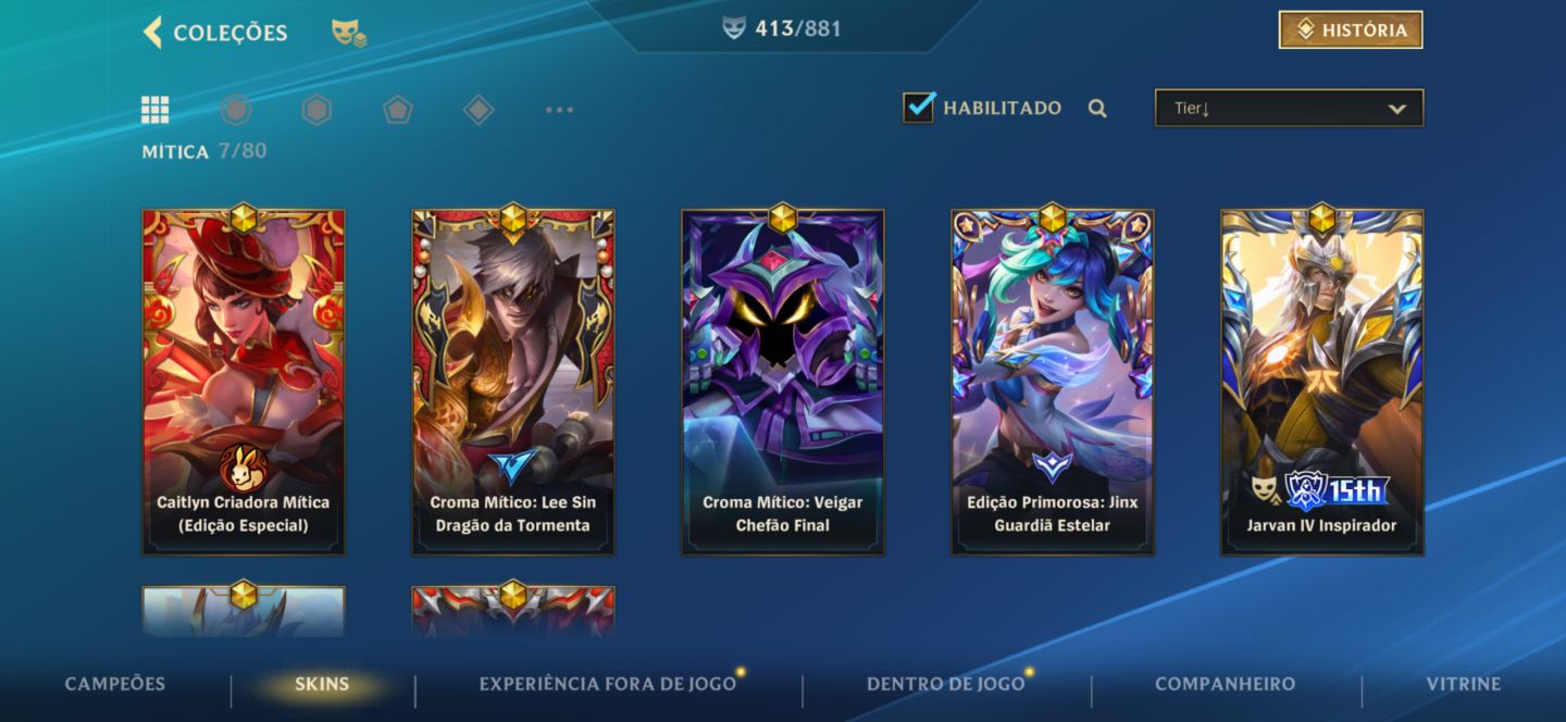 CONTA WILDRIFT FULL CHAMPS, 414 SKINS, EMOTE 20K WC EX CHALLENGER