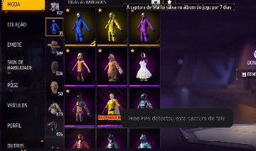 Conta de FF com Ragnarok e top criminais