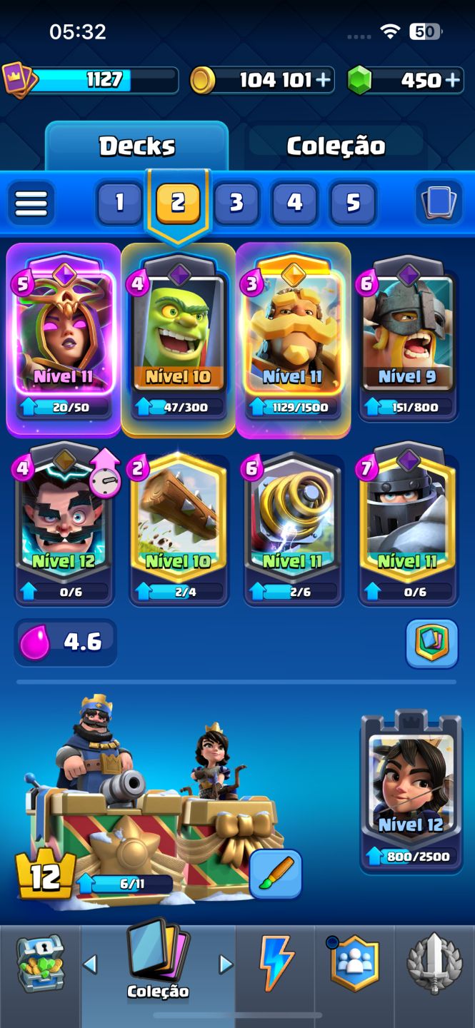 Conta Clash Royale | Rei 12 | 6.594 Troféus | Muitas Lendárias | 118/123 Cartas