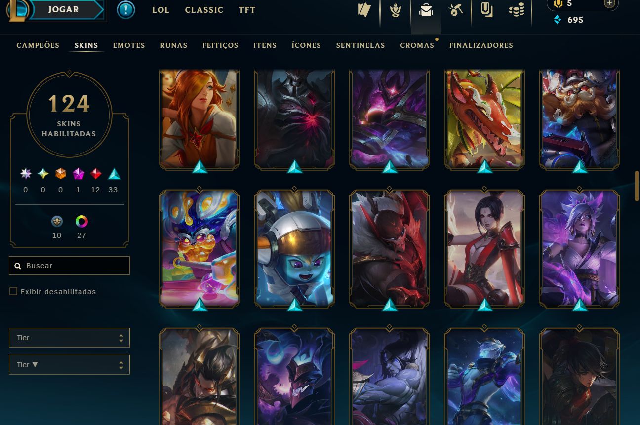 Conta Lol | 124 Skins | Esmeralda 1 | Main gp |