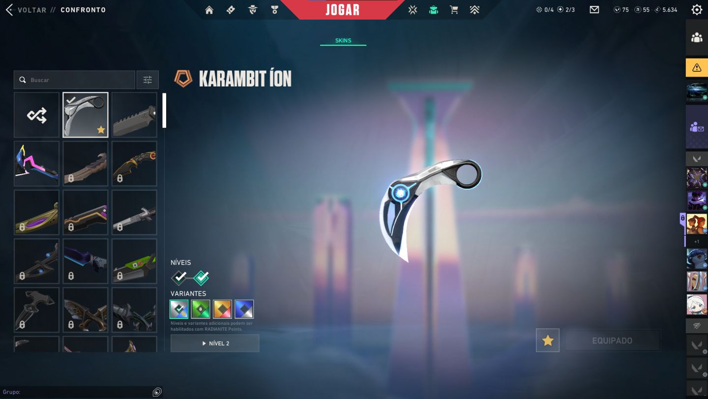 CONTA FULLACESSO COM KARAMBIT ION E VANDAL PRIMORDIUM ENTRE OUTRAS SKINS