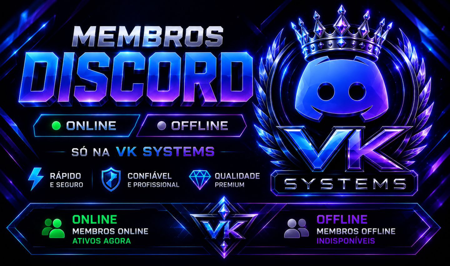 Membros para Discord - Membros Online com offlines junto.