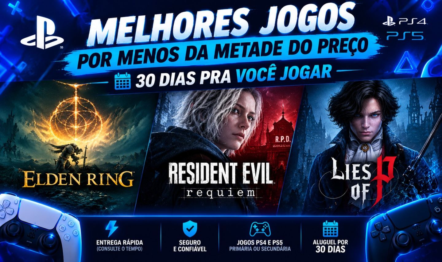 Jogos PS4/PS5 Aluguel por 30 Dias | Primária ou Secundária