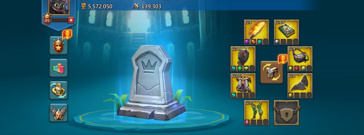 Conta de lords mobile boa e com skin de torre