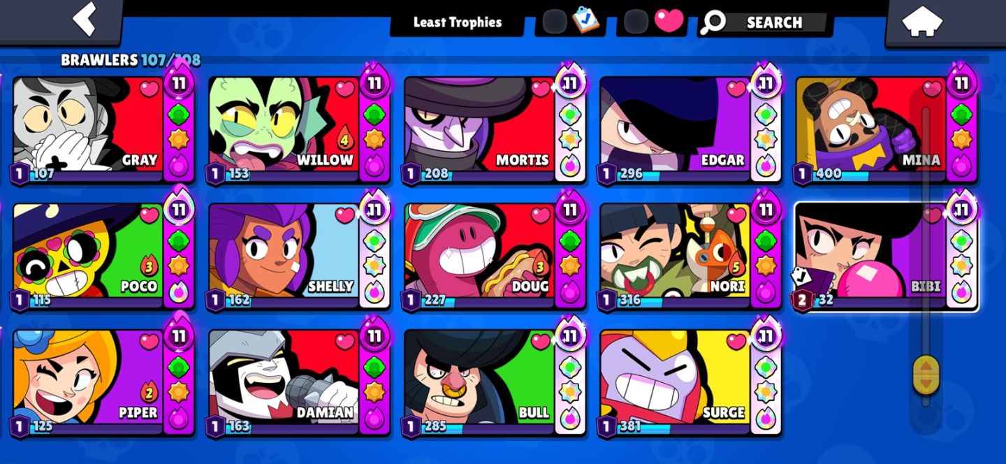 Conta Brawl Stars 2019 Top 83K de Troféus com Bibi Heroica