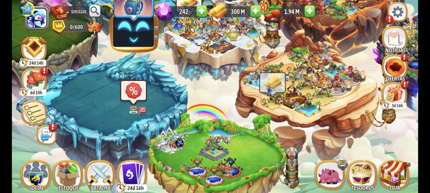 Conta dragon city lvl 58 + heroicos