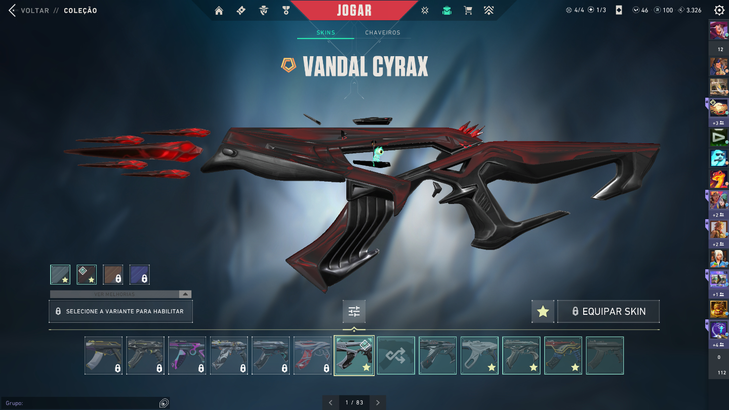 Conta de valorant com várias skins elo ouro 3 1300 gastos
