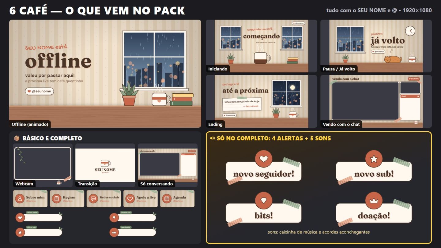 Overlay Twitch e Kick Animado com Seu Nome ou Tema Exclusivo | Alertas + Sons