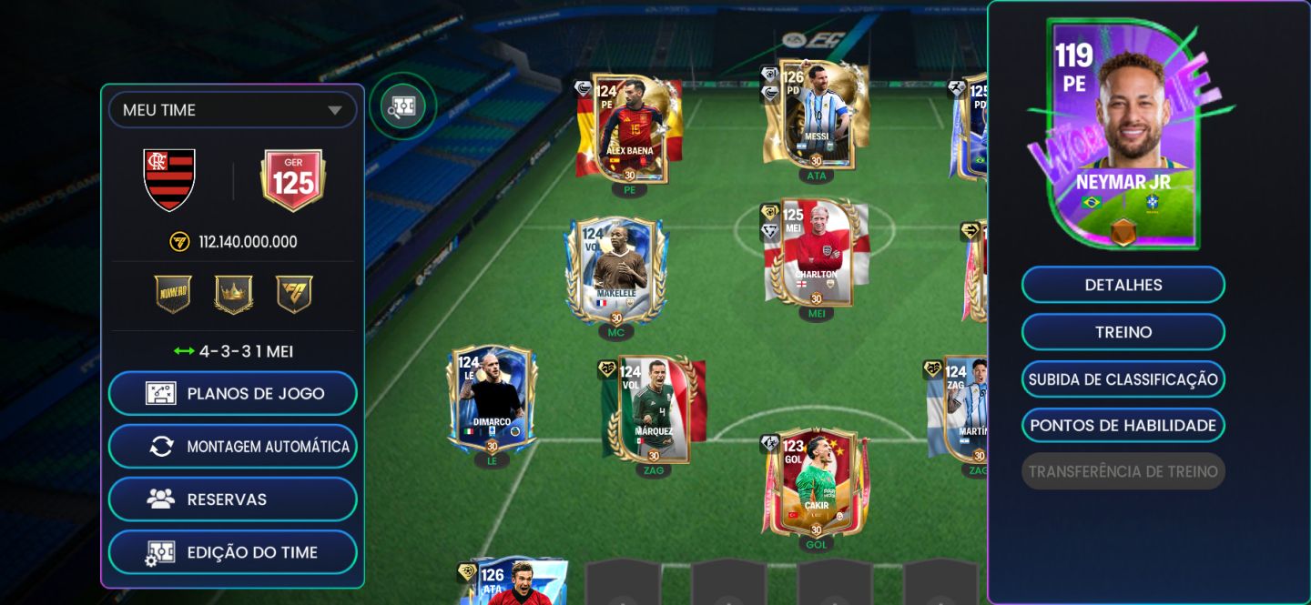 CONTA FC MOBILE 125 GER | MESSI 126 + 112M MOEDAS