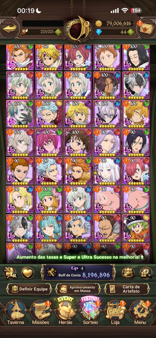 Conta Global 7DS Grand Cross 8.2M CCBOX | 25 LR | 17 Personagens de Collab