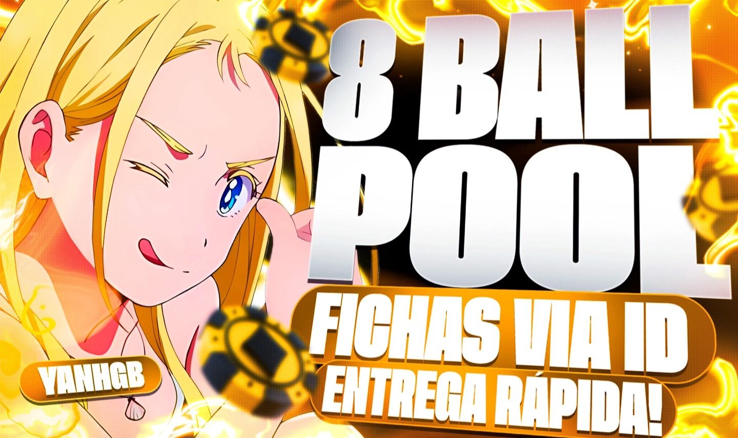[Mais Barato] Fichas 8 Ball Pool (1,1M/2m/3m/4,7m/6m de Fichas Via Id)