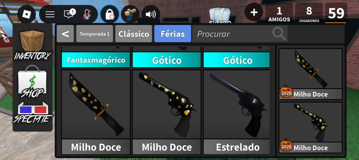 Itens limitados!!! Pet, facas e armas (Murder Mystery 2 MM2)