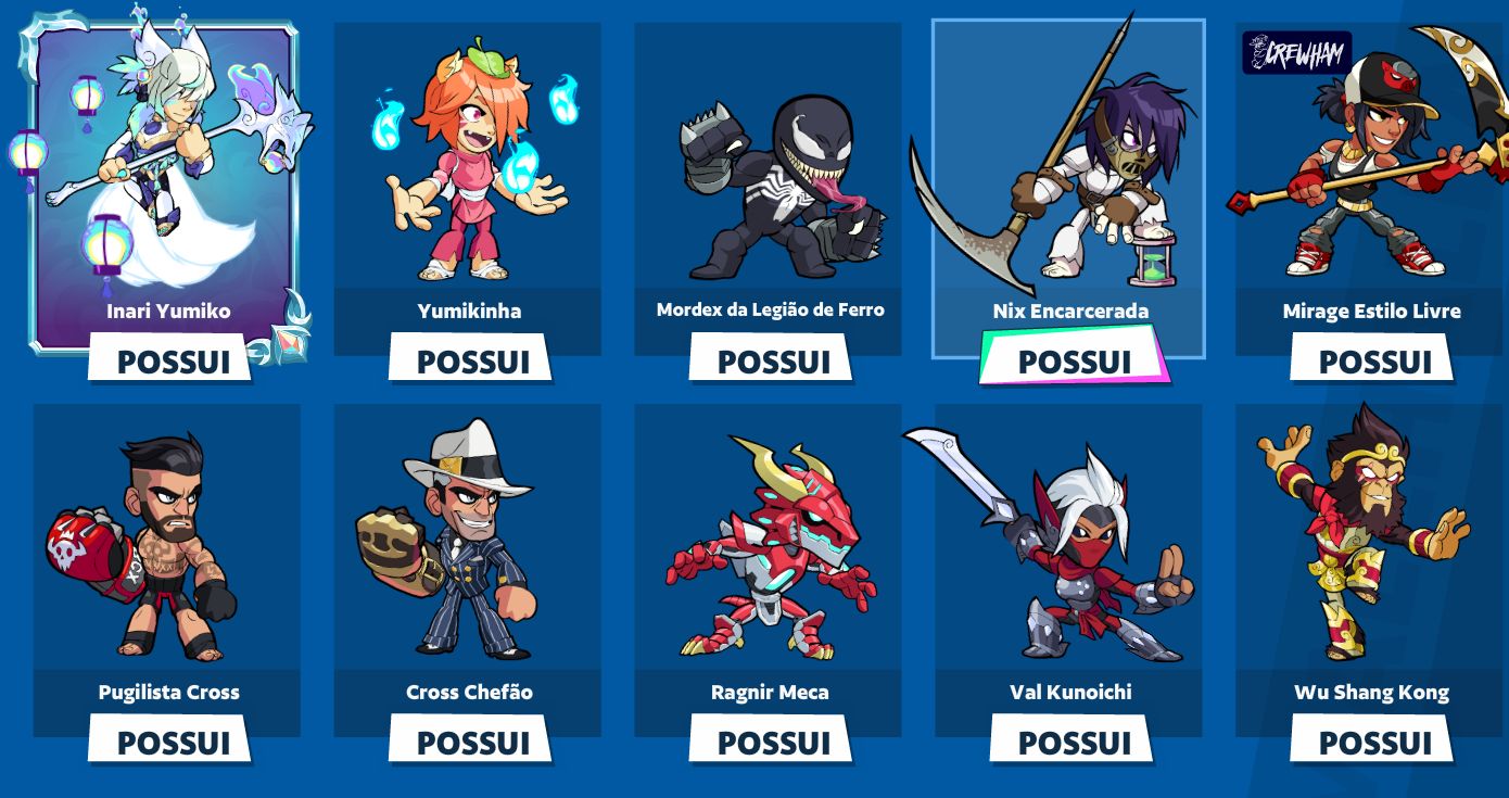 Conta Steam Nível 4 | Brawlhalla 1.9k Horas + Passe 9, 4, 7, 13, 8, 10 + 76 Skin