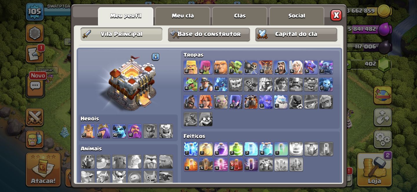 Conta Clash CV11 + Recursos + Gemas + Itens Mágicos