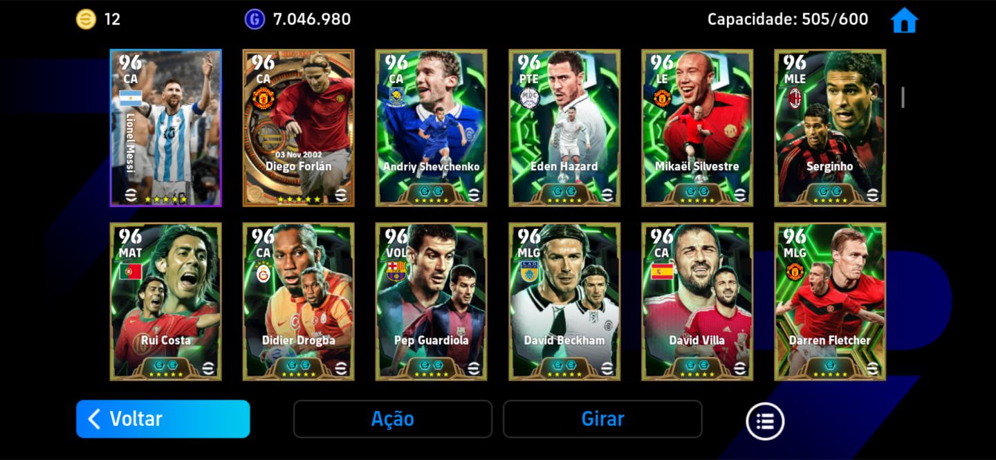 Conta Efootball Rara!! Messi do Pack, Forlan, Rijjkard, Iniesta e Mais..