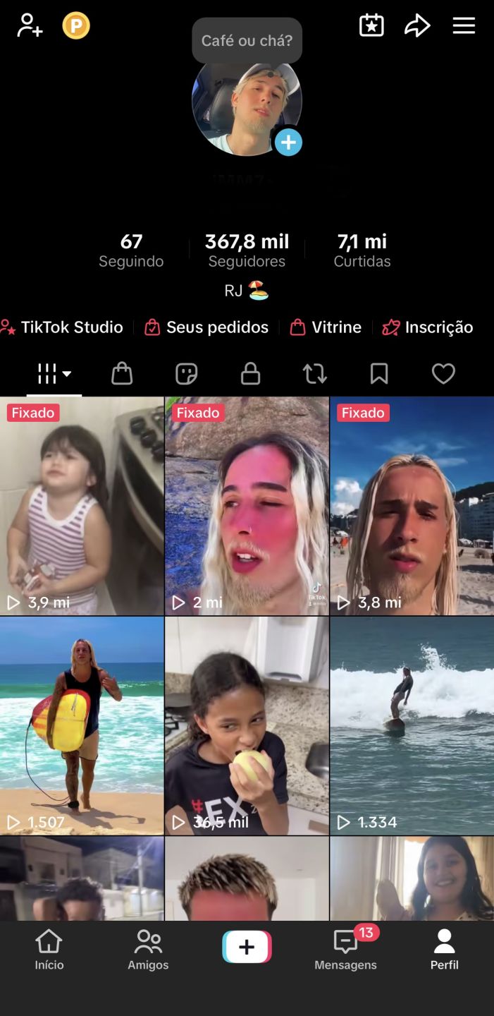 CONTA TIKTOK COM 367 MIL SEGUIDORES + TIKTOK SHOP + MONETIZAÇÃO + LIVE STUDIO