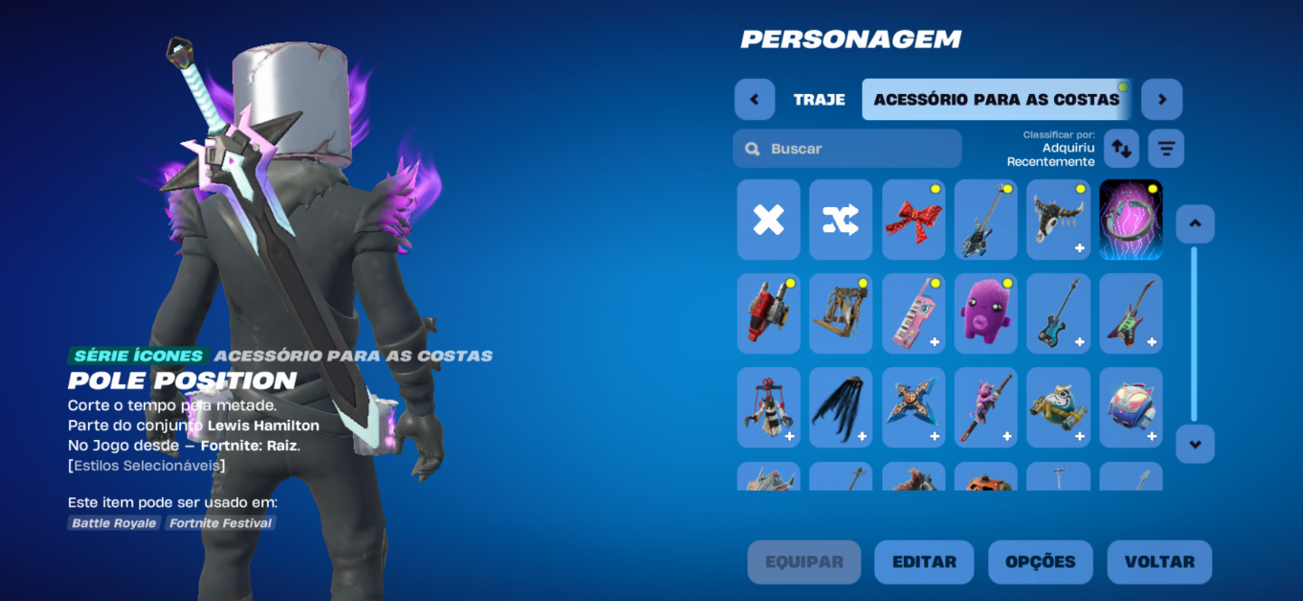 Conta fortnite com skins raras e emotes meta