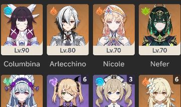 CONTA GENSHIN AR 55 COLUMBINA + ASSINATURA - NICOLE + ASSINATURA (E MAIS)