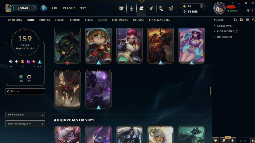 Conta diamante 4 com 80% de WR ! super completinha :)