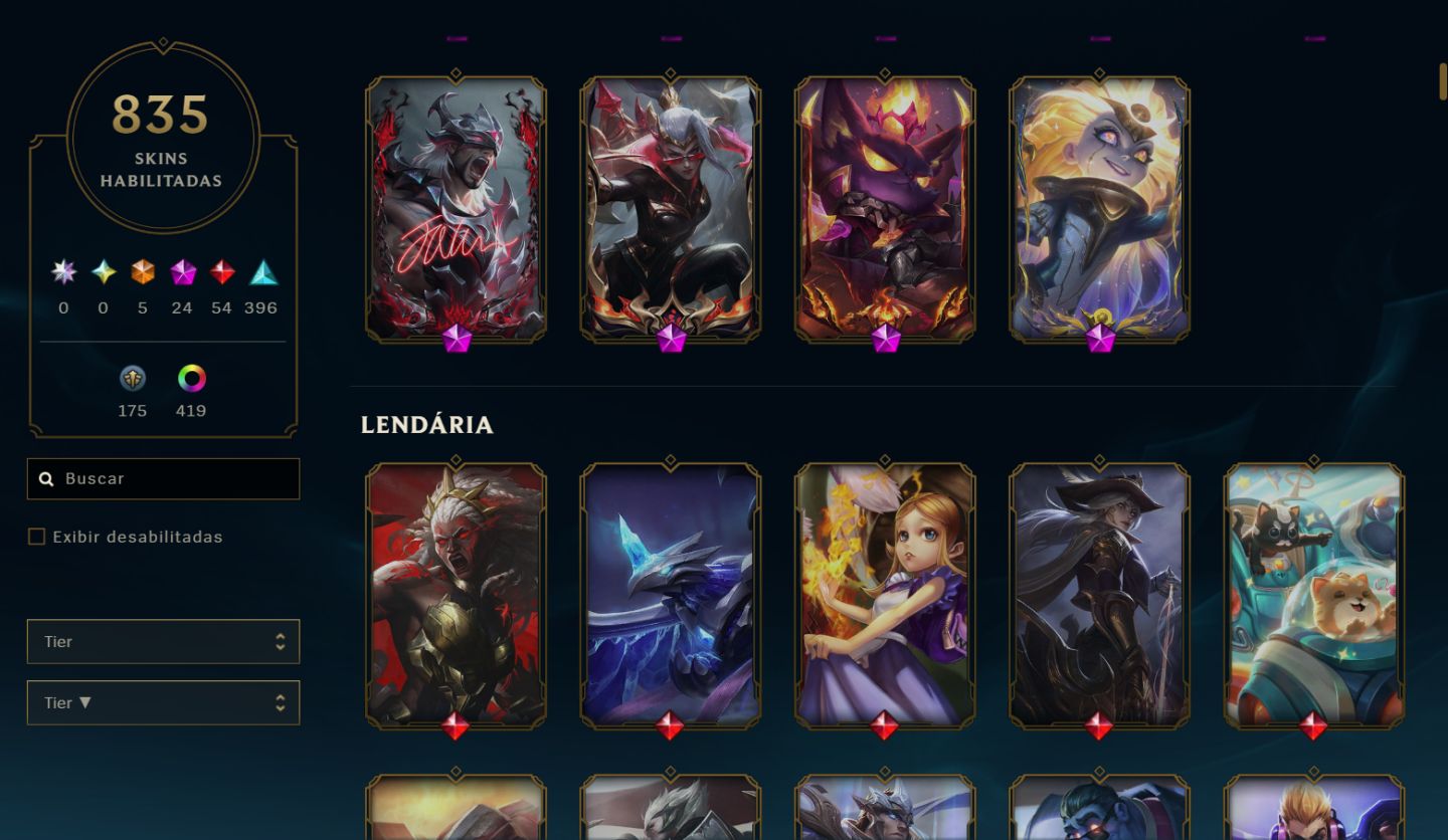 Conta De League Of Legends | 835 Skins | Lv.767 | Prata | Sem Telefone Vinculado