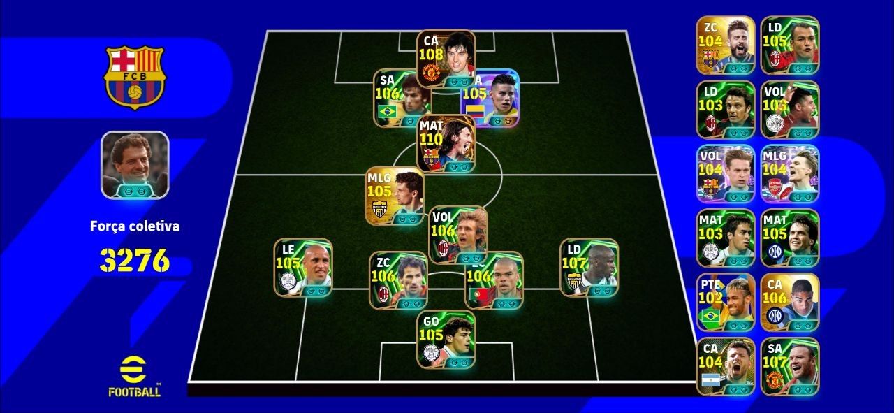 CONTA 3283+!! MESSI 110 + ZICO BLITZ + THURAM 107 + THE BEST + JAMES BLITZ E+++!