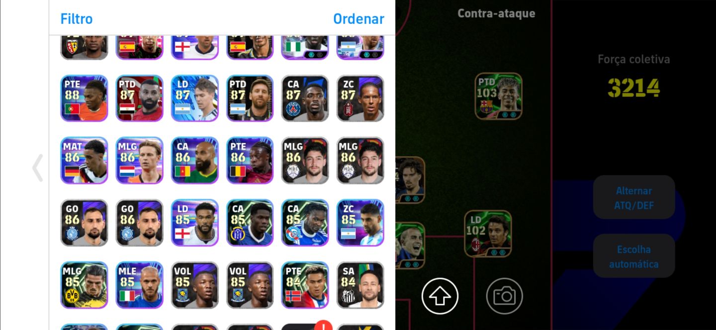 CONTA eFootball MOBILE À VENDA Força coletiva: 3214 [preço negociáve]