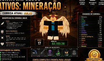 Conta de The forge(a forja) no Roblox com Raça Angel 0.5% de pegar