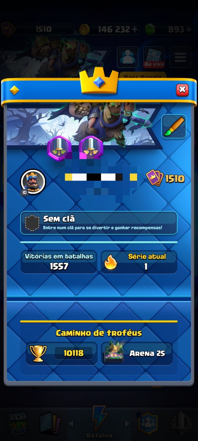 Conta de Clash Royale arena 25.