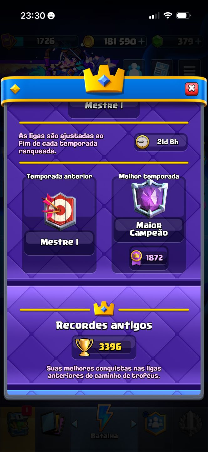 CONTA CLASH ROYALE MUITO UPADA