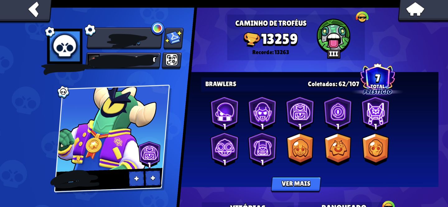 Conta Brawl Stars | 62 Brawlers | 13k Troféus